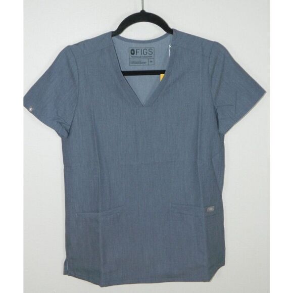 Figs Other - FIGS Technical Collection Scrub Top Women's X-Small Blue Heather Denim Casma
